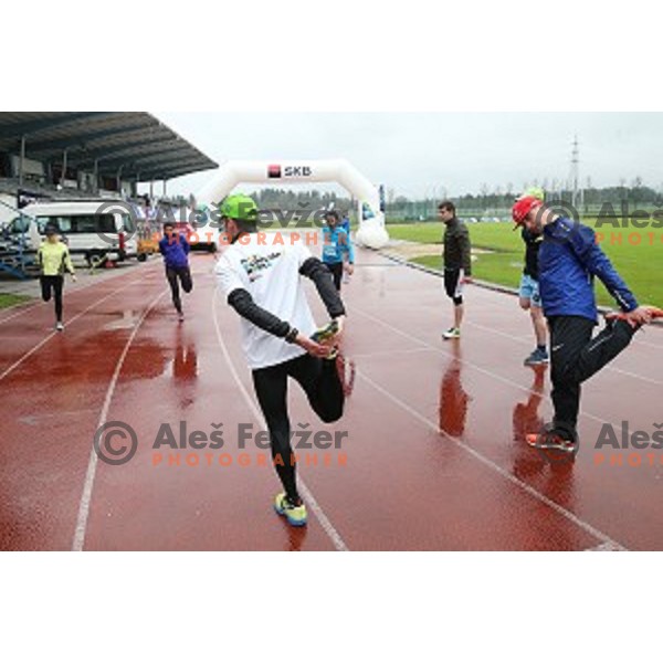 Moja norma Rio 2016 recreational event of Olympic Committee of Slovenia where runners make a time test on 2400 meters at Kranj Athletic Stadium on April 9, 2016