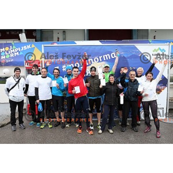 Moja norma Rio 2016 recreational event of Olympic Committee of Slovenia where runners make a time test on 2400 meters at Kranj Athletic Stadium on April 9, 2016