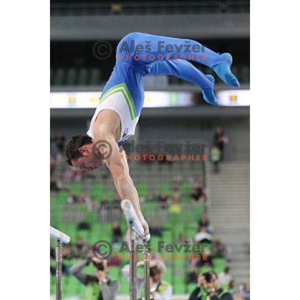 Alen Dimic of Slovenia during Artistic Gymnastics World Cup in Stozice Hall, Ljubljana on April 10, 2016