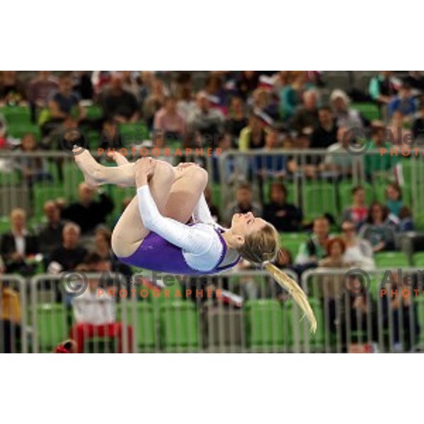 Teja Belak of Slovenia during Artistic Gymnastics World Cup in Stozice Hall, Ljubljana on April 10, 2016