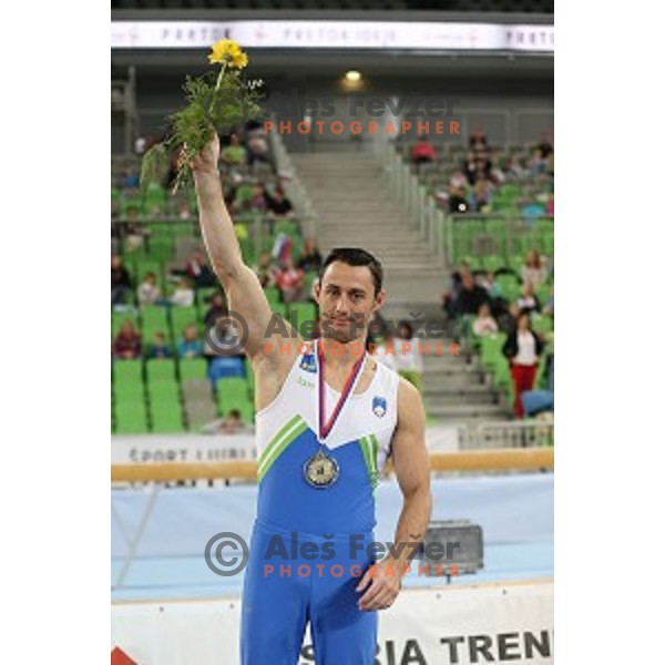Alen Dimic of Slovenia during Artistic Gymnastics World Cup in Stozice Hall, Ljubljana on April 10, 2016