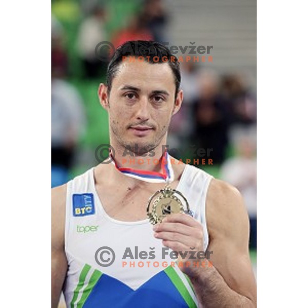 Alen Dimic of Slovenia during Artistic Gymnastics World Cup in Stozice Hall, Ljubljana on April 10, 2016