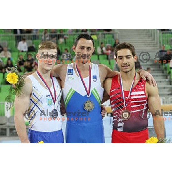 Alen Dimic of Slovenia during Artistic Gymnastics World Cup in Stozice Hall, Ljubljana on April 10, 2016
