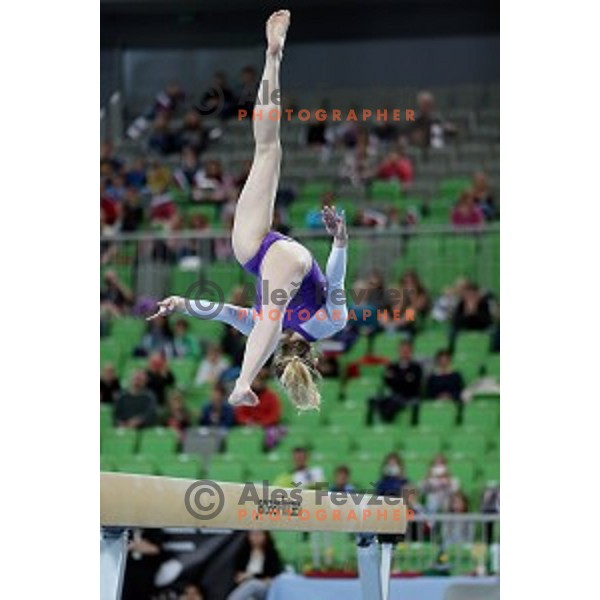 Teja Belak of Slovenia during Artistic Gymnastics World Cup in Stozice Hall, Ljubljana on April 10, 2016