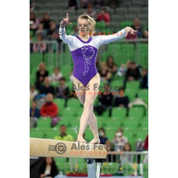 Teja Belak of Slovenia during Artistic Gymnastics World Cup in Stozice Hall, Ljubljana on April 10, 2016