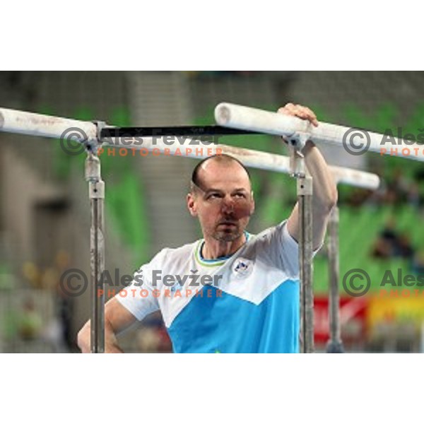 Sebastjan Piletic of Slovenia during Artistic Gymnastics World Cup in Stozice Hall, Ljubljana on April 10, 2016
