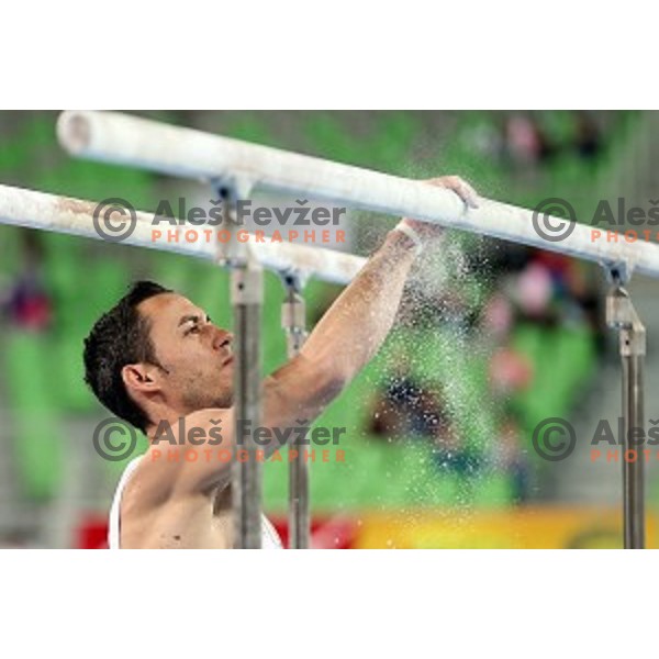 Alen Dimic of Slovenia during Artistic Gymnastics World Cup in Stozice Hall, Ljubljana on April 10, 2016