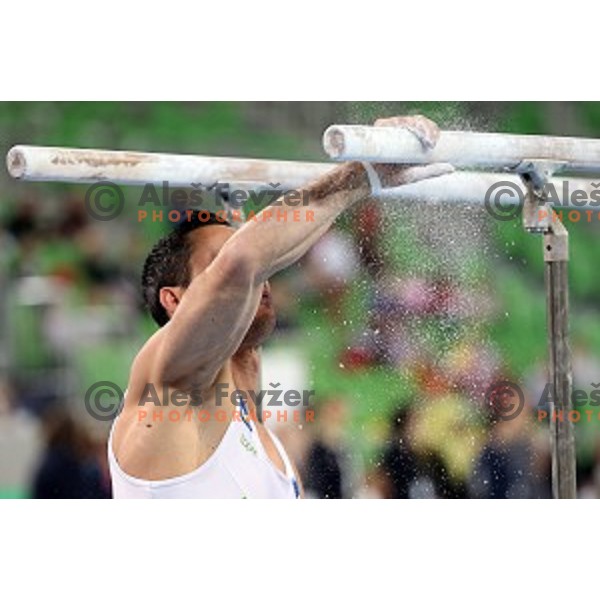 Alen Dimic of Slovenia during Artistic Gymnastics World Cup in Stozice Hall, Ljubljana on April 10, 2016