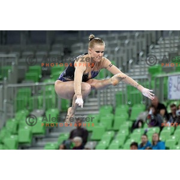 Adela Sajn of Slovenia during Artistic Gymnastics World Cup in Stozice Hall, Ljubljana on April 10, 2016