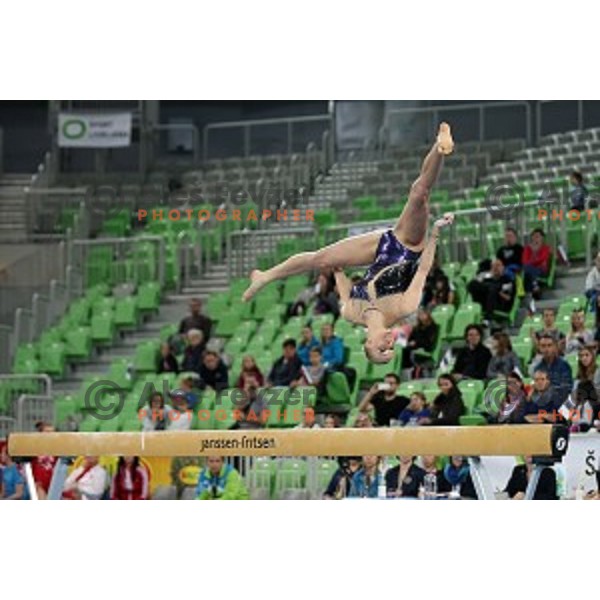 Adela Sajn of Slovenia during Artistic Gymnastics World Cup in Stozice Hall, Ljubljana on April 10, 2016