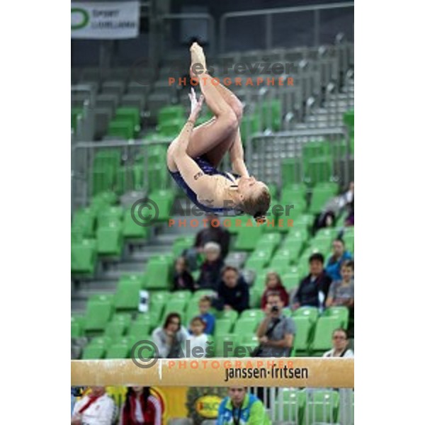 Adela Sajn of Slovenia during Artistic Gymnastics World Cup in Stozice Hall, Ljubljana on April 10, 2016