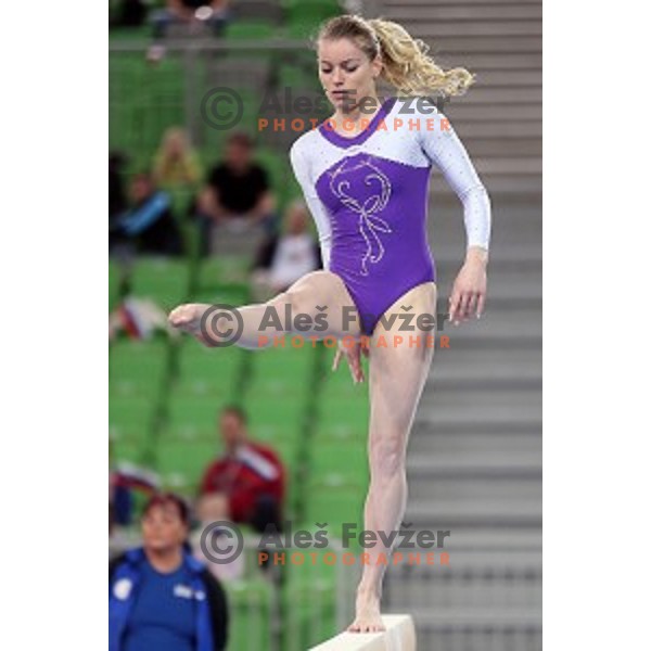 Teja Belak of Slovenia during Artistic Gymnastics World Cup in Stozice Hall, Ljubljana on April 10, 2016