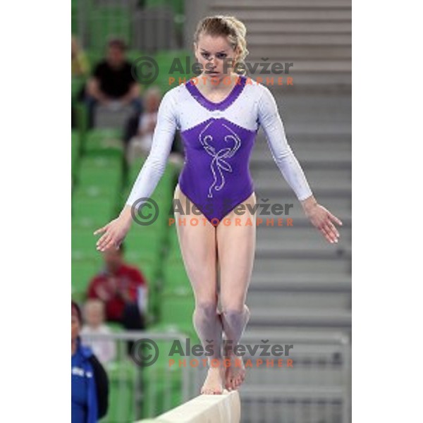 Teja Belak of Slovenia during Artistic Gymnastics World Cup in Stozice Hall, Ljubljana on April 10, 2016