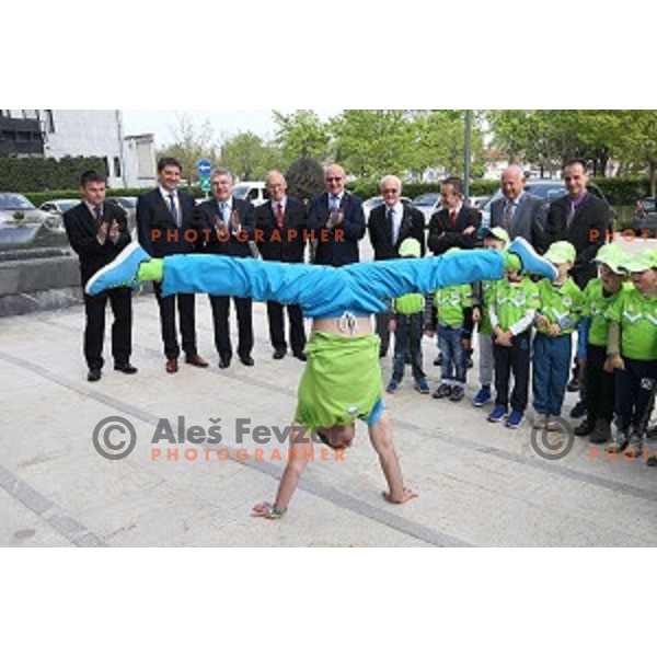 Mitja Petkovsek at opening of Slovenian Olympic educational centre in BTC city, Ljubljana on April 15, 2016