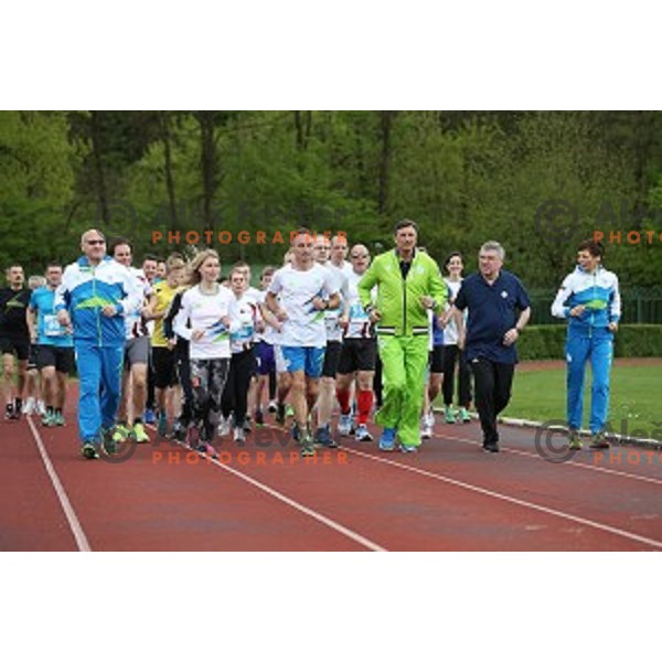 Thomas Bach, Borut Pahor, Maja Makovec Brencic at Moja norma Rio 2016 recreational event of Olympic Committee of Slovenia at Kodeljevo, Ljubljana on April 15, 2016