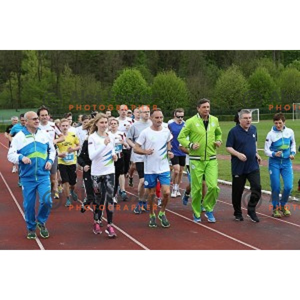 Thomas Bach, Borut Pahor, Maja Makovec Brencic at Moja norma Rio 2016 recreational event of Olympic Committee of Slovenia at Kodeljevo, Ljubljana on April 15, 2016