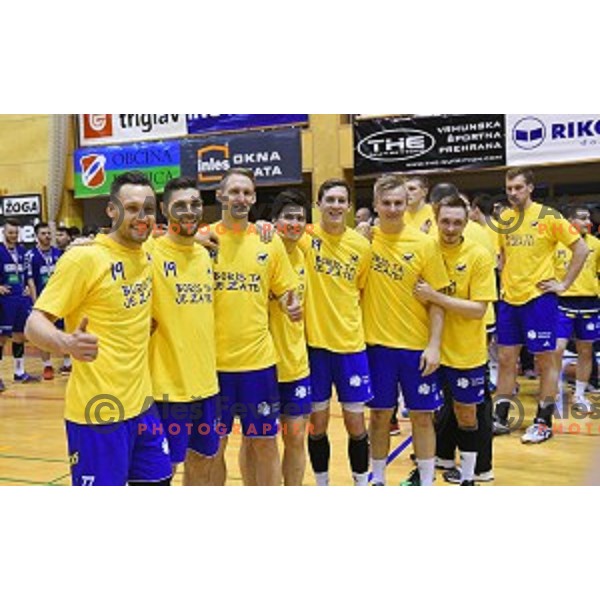 action during the Final of Slovenian Cup handball match between Celje Pivovarna Lasko and Koper in Ribnica on April 17, 2014