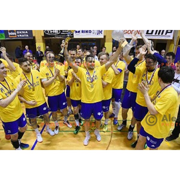 action during the Final of Slovenian Cup handball match between Celje Pivovarna Lasko and Koper in Ribnica on April 17, 2014