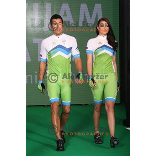 Slovenian Olympic collection for Rio de Janeiro 2016 Olympic games during fashion show in hotel Lev, Ljubljana on April 15, 2016