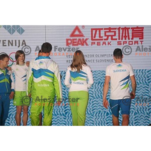 Slovenian Olympic collection for Rio de Janeiro 2016 Olympic games during fashion show in hotel Lev, Ljubljana on April 15, 2016