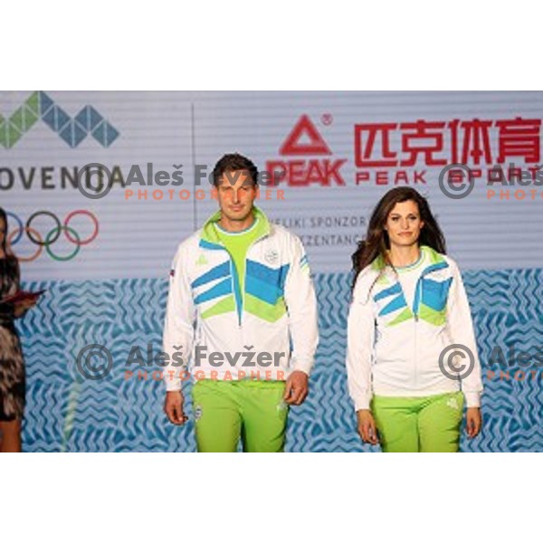 Slovenian Olympic collection for Rio de Janeiro 2016 Olympic games during fashion show in hotel Lev, Ljubljana on April 15, 2016
