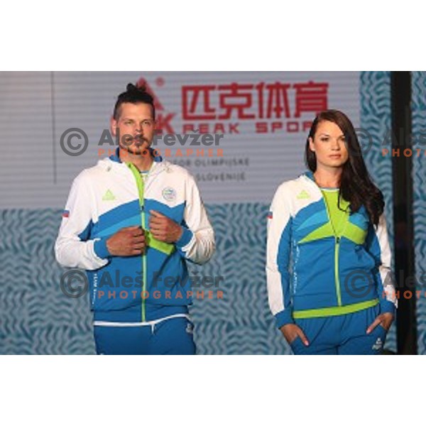 Slovenian Olympic collection for Rio de Janeiro 2016 Olympic games during fashion show in hotel Lev, Ljubljana on April 15, 2016
