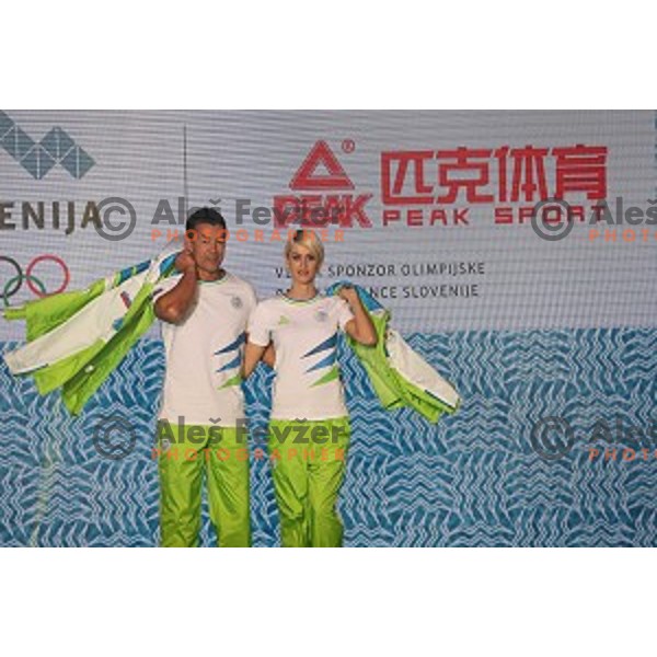 Slovenian Olympic collection for Rio de Janeiro 2016 Olympic games during fashion show in hotel Lev, Ljubljana on April 15, 2016