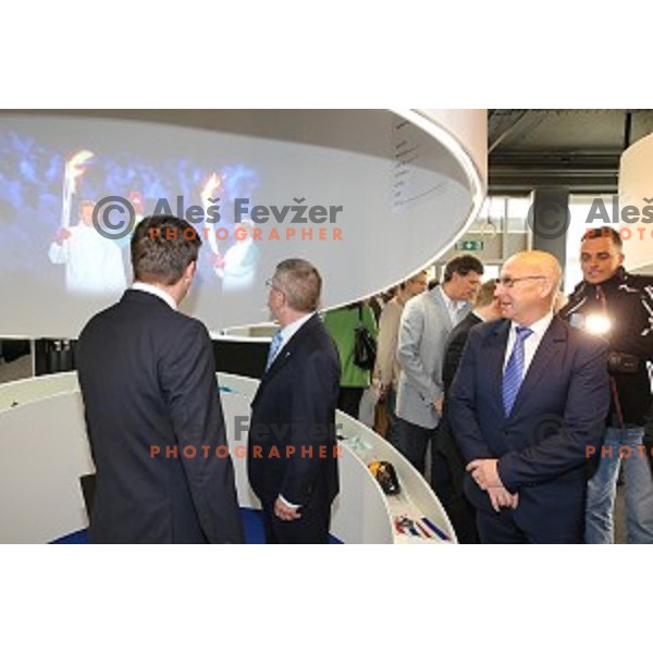 Thomas Bach, president of MOK at opening of Slovenian Olympic educational centre in BTC city, Ljubljana on April 15, 2016