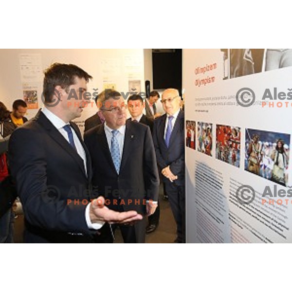 Edvard Kolar and Thomas Bach, president of MOK at opening of Slovenian Olympic educational centre in BTC city, Ljubljana on April 15, 2016