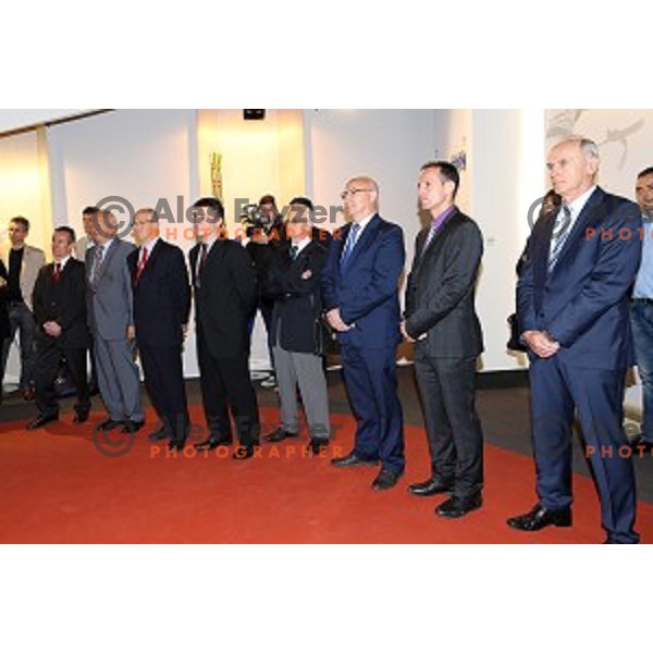 Thomas Bach, president of MOK at opening of Slovenian Olympic educational centre in BTC city, Ljubljana on April 15, 2016