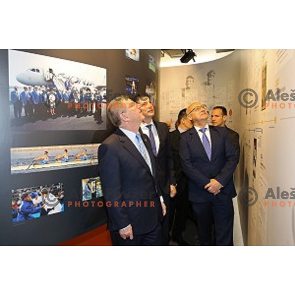 Thomas Bach, president of MOK at opening of Slovenian Olympic educational centre in BTC city, Ljubljana on April 15, 2016