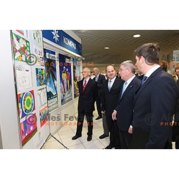Ales Solar and Thomas Bach, president of MOK at opening of Slovenian Olympic educational centre in BTC city, Ljubljana on April 15, 2016