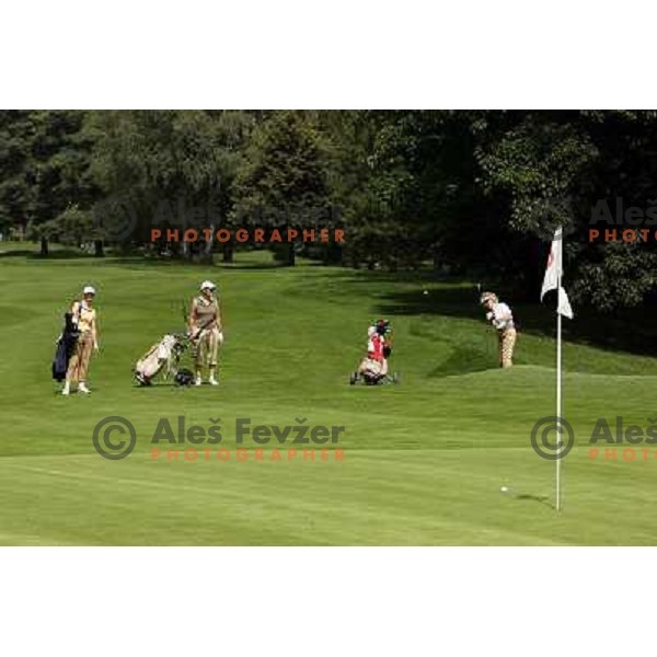 Chip to the 9th green at Patriziale Ascona golf club, Switzerland 