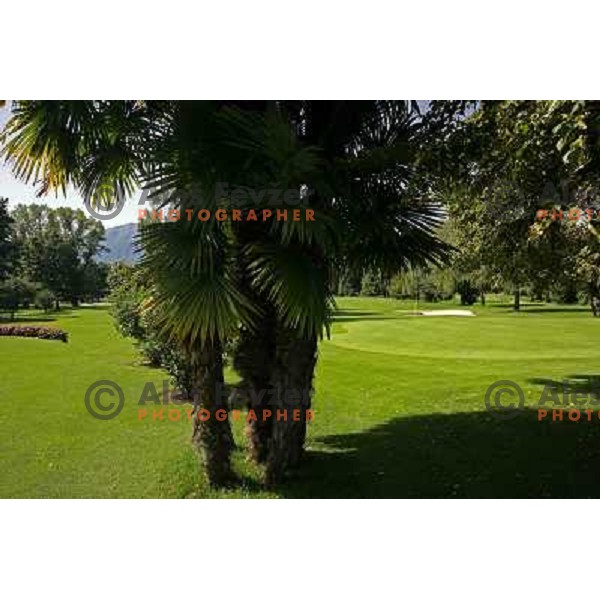 Green of hole 13 at Patriziale Ascona golf club, Switzerland 