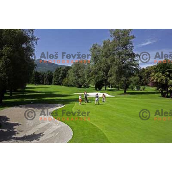 Green of hole 15 at Patriziale Ascona golf club, Switzerland 