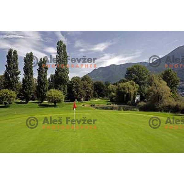 Green of hole 17 at Patriziale Ascona golf club, Switzerland 