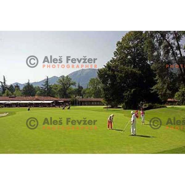 green of hole 18 at Patriziale Ascona golf club, Switzerland 