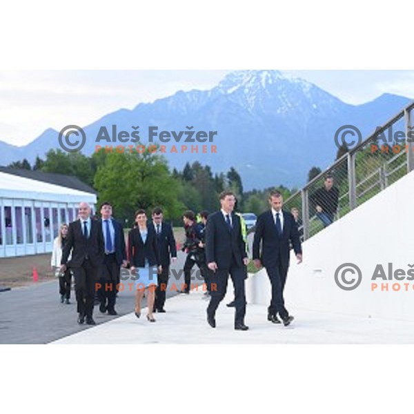 Miro Cerar and Aleksadner Ceferin during Grand openinig of Slovenia National football practice ground at NNC Brdo on May 6, 2016