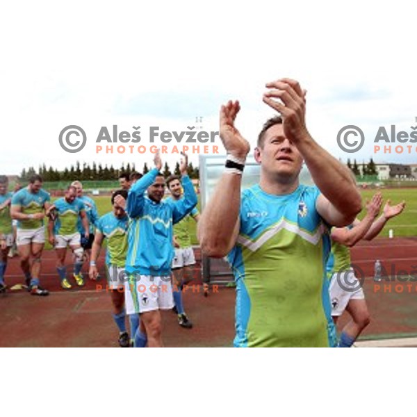 Peter Kavcic and Slovenia-Austria rugby match in Ljubljana, Slovenia on May 7, 2016