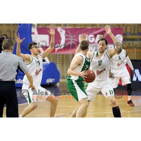 Sasa Zagorac in action in Nova KBM league basketball match between Union Olimpija and Krka in Tivoli Hall, Ljubljana, Slovenia on April 11, 2016