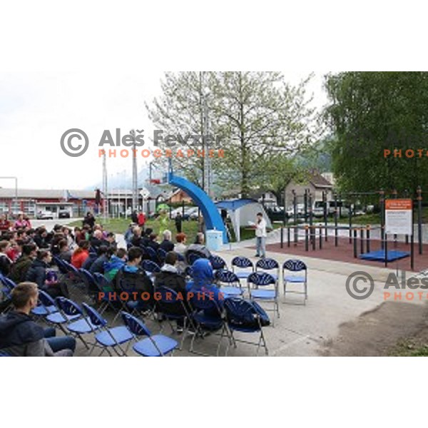 Opening of Podmezakla Sports Park recreational poligon in Jesenice, Slovenia on May 13, 2016