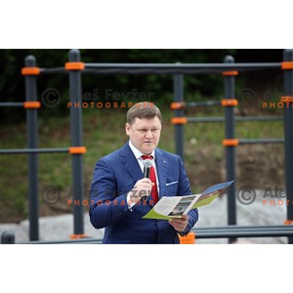 Opening of Podmezakla Sports Park recreational poligon in Jesenice, Slovenia on May 13, 2016
