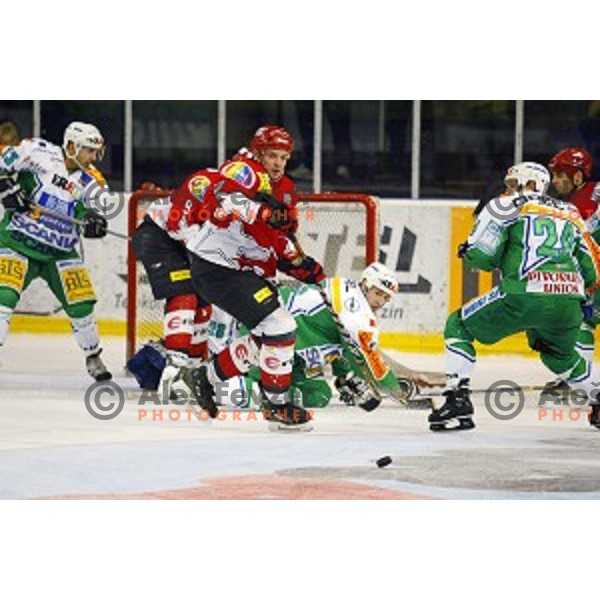 Olimpija-Jesenice ice hockey match in Tivoli Hall, Ljubljana, Slovenia on February 4, 2002