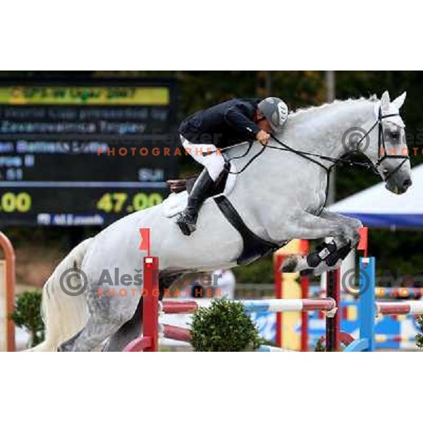 Gian Battista Lutta (SUI) at FEI World Cup Qualifier in show-jumping (1.50m) at UGAR, Ribnica, Slovenia 15.9.2007.Photo Ales Fevzer 