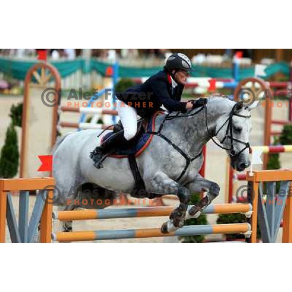 Hana Travner (SLO) at FEI World Cup Qualifier in show-jumping (1.50m) at UGAR, Ribnica, Slovenia 15.9.2007.Photo Ales Fevzer 