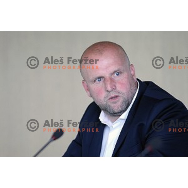 Robert Pevnik during Press conference before Final of Slovenian Cup in National Football Centre in Predoslje on May 23, 2016