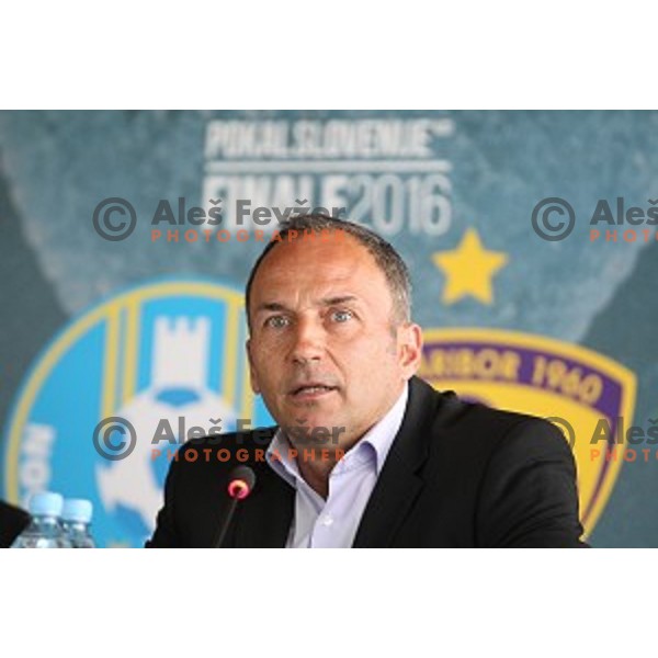 Darko Milanic of Maribor during Press conference before Final of Slovenian Cup in National Football Centre in Predoslje on May 23, 2016