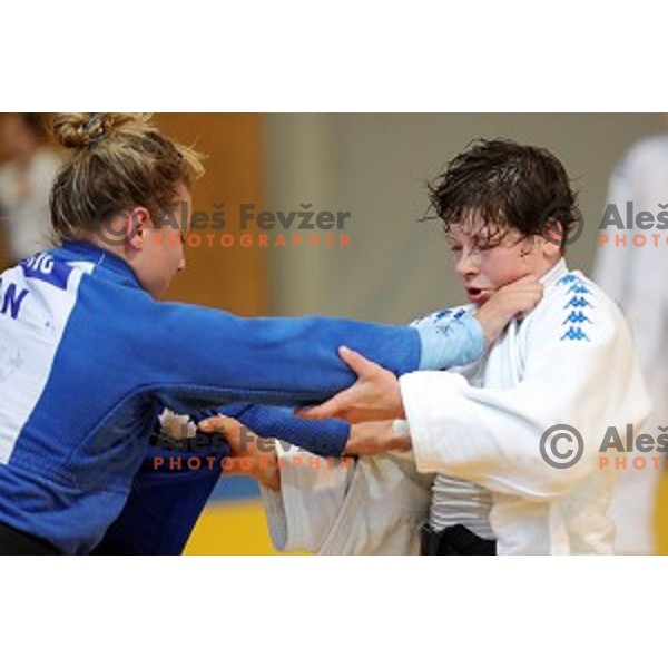 Tina Trstenjak of Slovenia judo team during practice session before European Judo Celje-Podcetrtek Cup in Podcetrtek, Slovenia on June 7, 2016