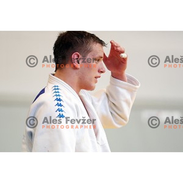 Mihael Zgank of Slovenia judo team during practice session before European Judo Celje-Podcetrtek Cup in Podcetrtek, Slovenia on June 7, 2016
