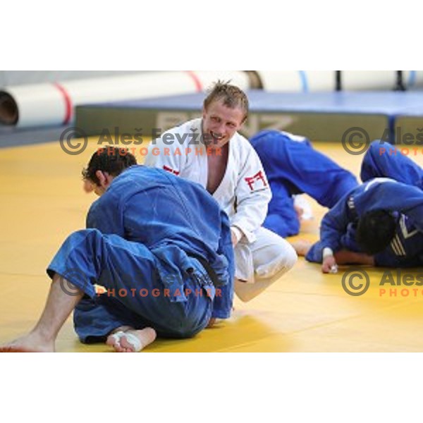Rok Draksic of Slovenia judo team during practice session before European Judo Celje-Podcetrtek Cup in Podcetrtek, Slovenia on June 7, 2016